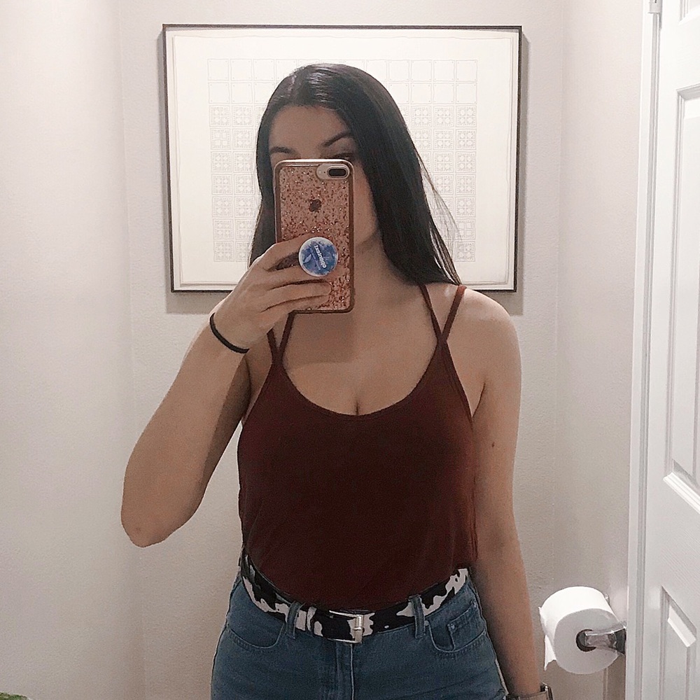 Brandy Melville Maroon Halter Tank Top